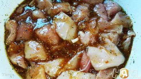 шашлык в апельсиново-абрикосовой глазури