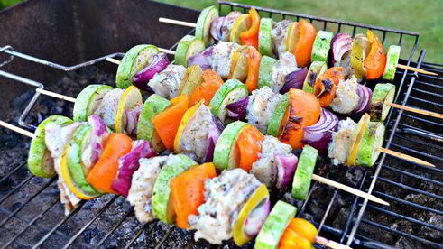 сицилийские шашлычки из овощей и трески
