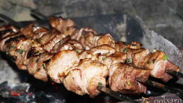 Рецепт Сочный шашлык из свиной шеи