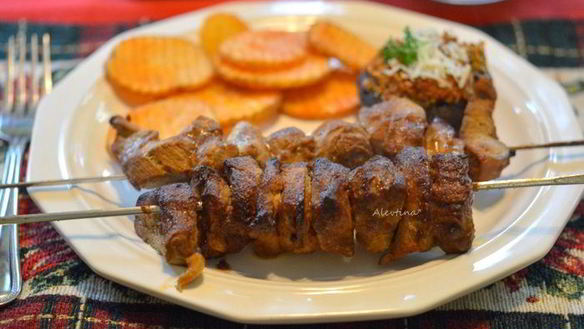 Рецепт Свиной шашлык с чили маринадом и горчицей