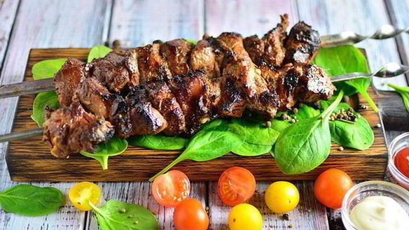 Рецепт Свиной шашлык с щавелем в соевом соусе