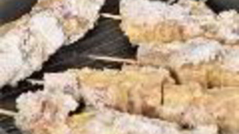 свиные шашлыки в кокосовой стружке