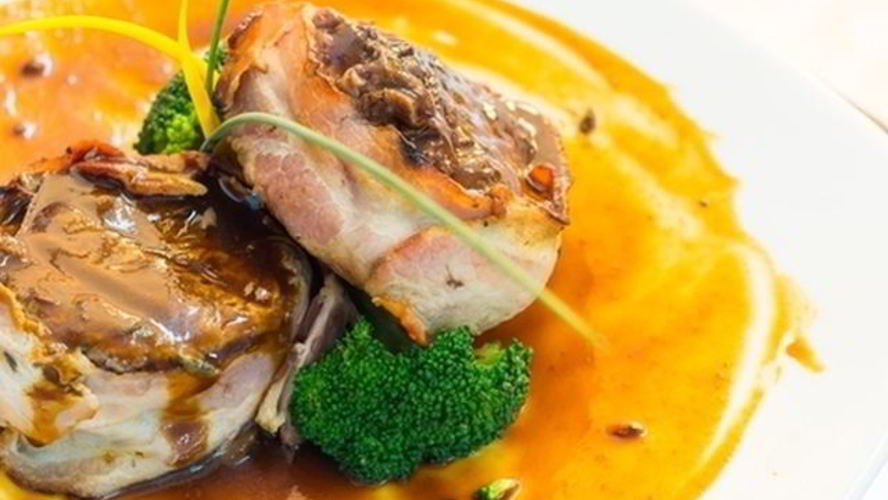 Рецепт стейк чили в апельсиново-голландском соусе