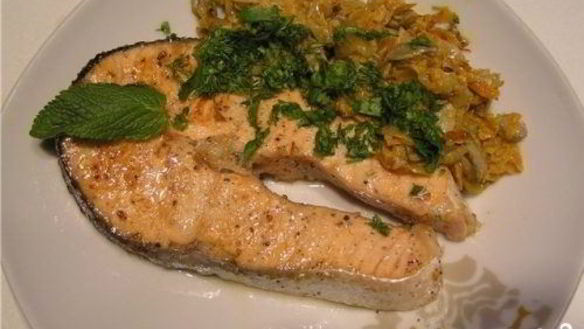 Рецепт Стейк из форели на сковороде