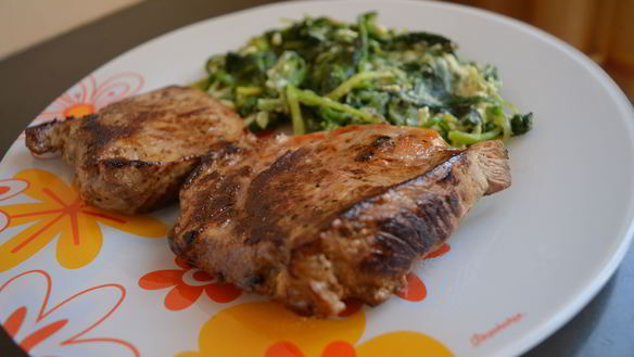 Рецепт Стейк из говядины со шпинатом