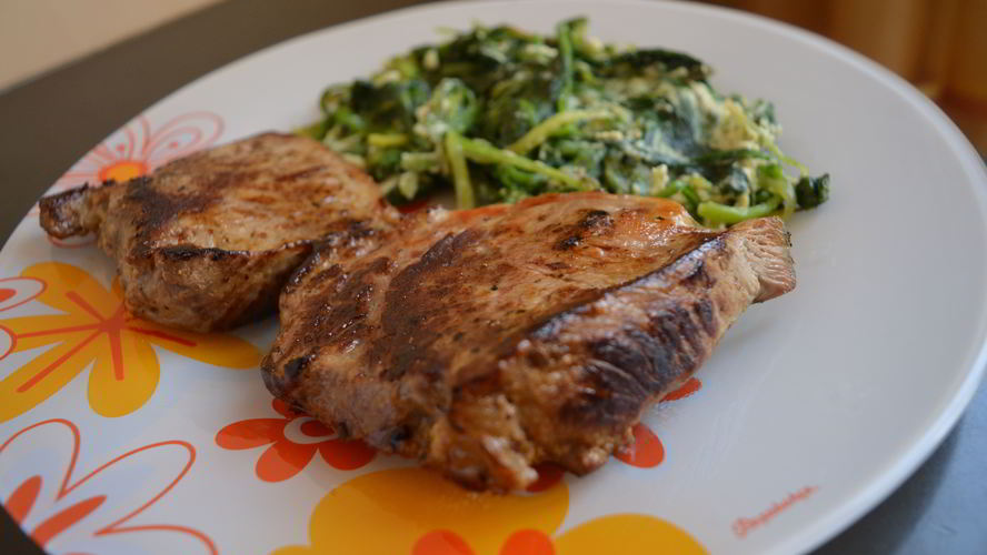 Рецепт стейк из говядины со шпинатом