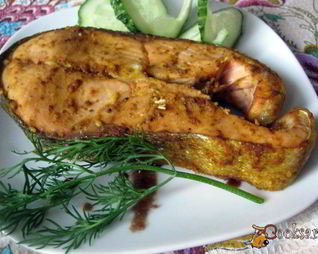 Стейк из кеты на пару