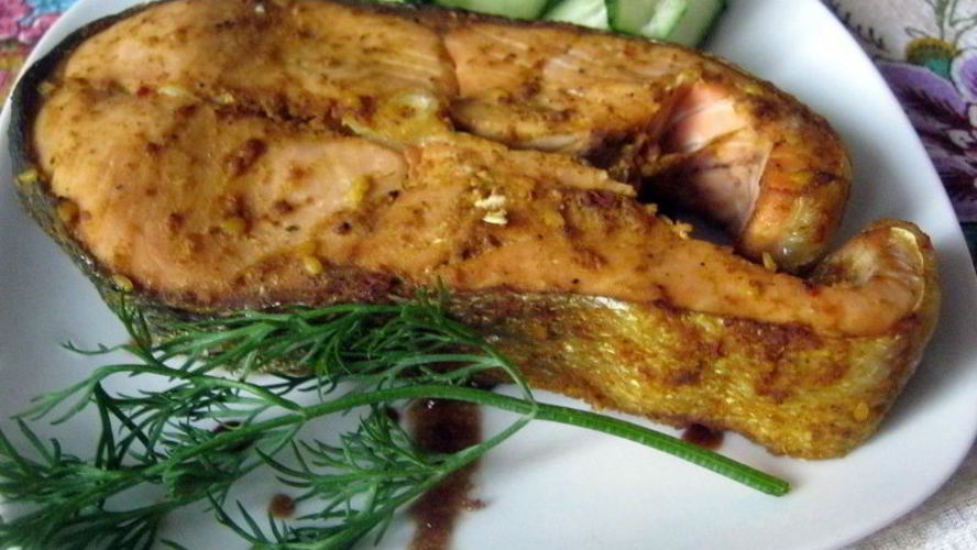 Рецепт стейк из кеты на пару