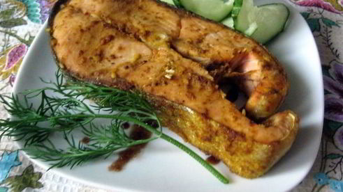 стейк из кеты на пару