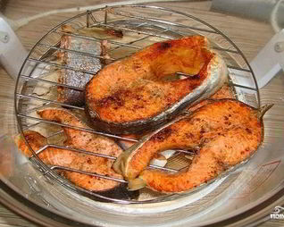 Стейк из семги в аэрогриле