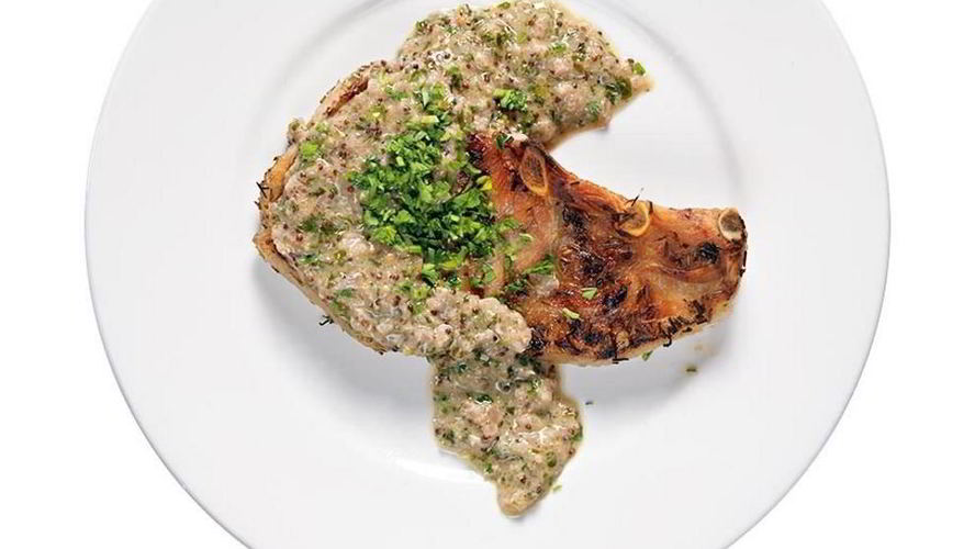 Рецепт стейк из свинины с горчичным соусом