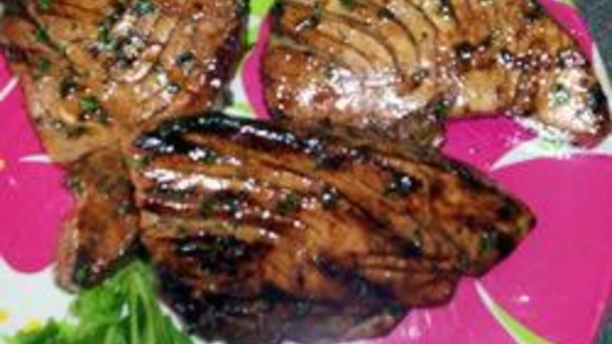 Рецепт стейк из тунца в медовой глазури на гриле