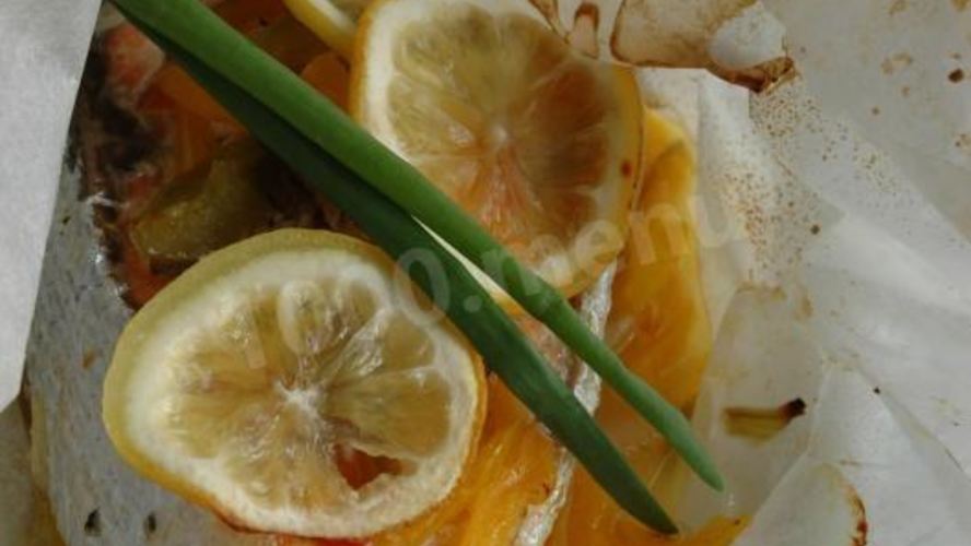 Рецепт стейк лосося, запеченный в пергаментной бумаге