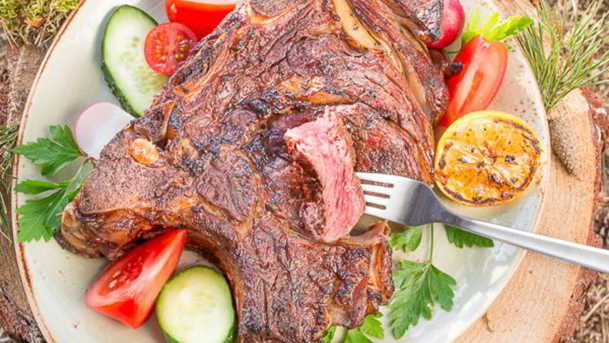 Рецепт стейк на косточке на углях