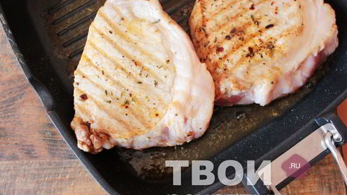 стейк свиной с овощами