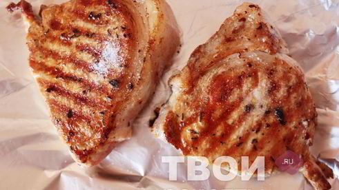 стейк свиной с овощами