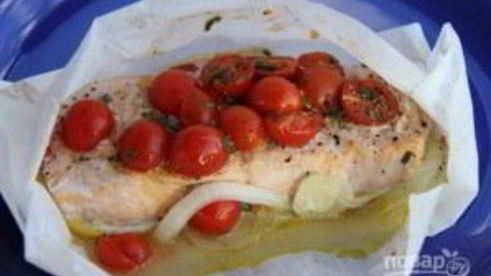 стейки семги в пергаменте