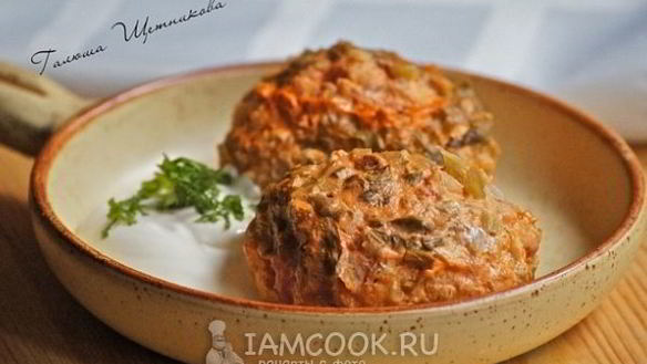 Рецепт Куриные тефтели с коричневым рисом в соусе