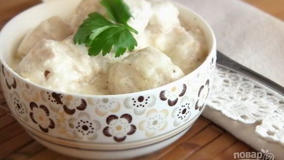 Рецепт Куриные тефтели в молочном соусе