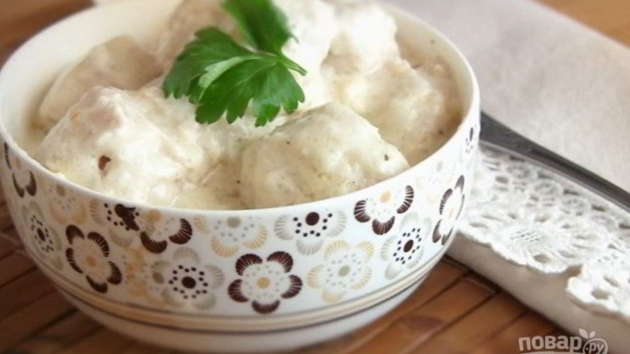 Рецепт куриные тефтели в молочном соусе