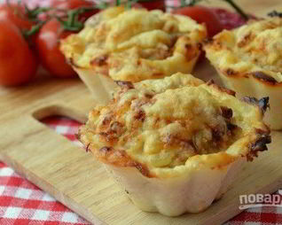 Куриные тефтельки в картофельных корзиночках