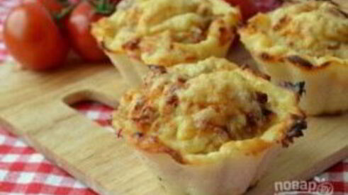 куриные тефтельки в картофельных корзиночках