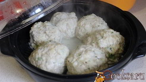 паровые куриные тефтели с овощами и овсяными хлопьями