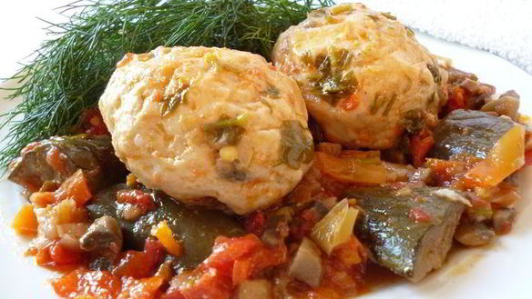 Рецепт Рыбно-грибные тефтельки, запеченные с овощами