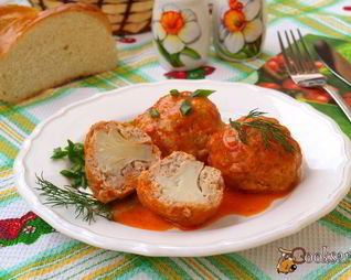 Тефтели из индюшиного фарша с цветной капустой