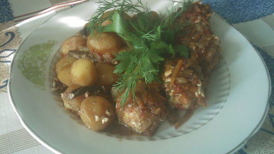 Рецепт тефтели рыбные тушеные с грибами