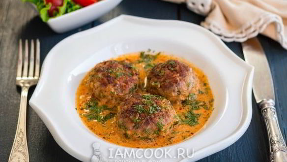 Рецепт Тефтели в сметанно-томатном соусе