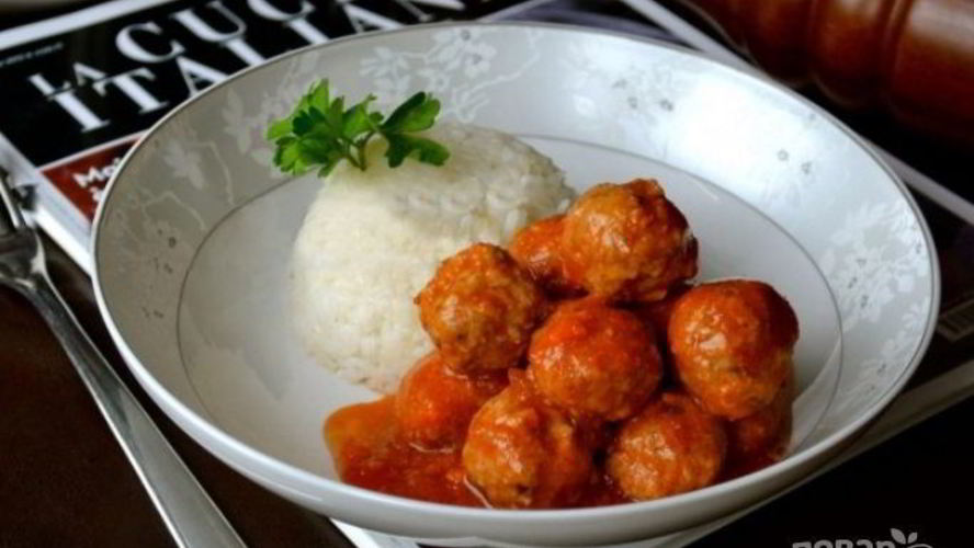 Рецепт тефтельки из говяжьего фарша с сыром в томатном соусе