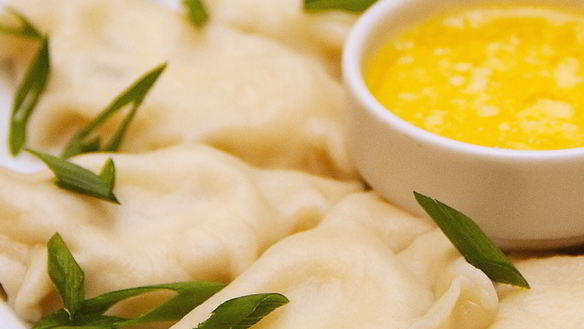 Рецепт Соленые вареники с творогом и зеленью