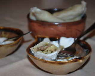 Вареники с капустой и маслятами