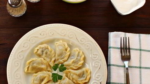 вареники с картошкой и лесными грибами