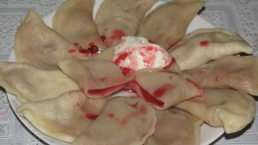 Рецепт вареники с малиной