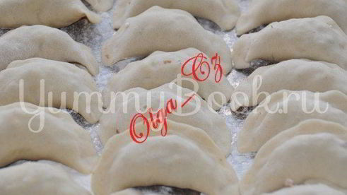 вареники с творогом, гречневой кашей и мятой