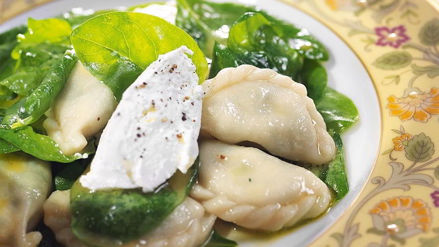 Рецепт вареники с творогом и шпинатом