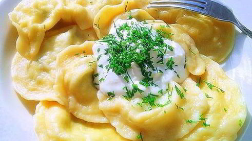 вареники с творогом и зеленым луком