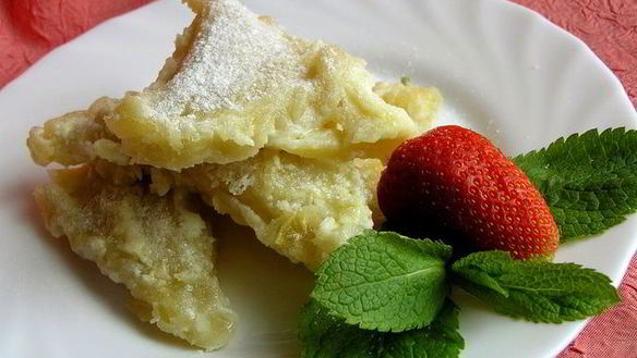 Рецепт Вареники с творогом, запеченные в сливках