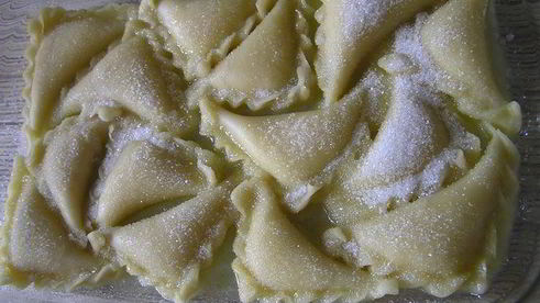 вареники с творогом, запеченные в сливках