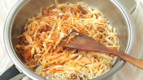 вареники с жареной капустой