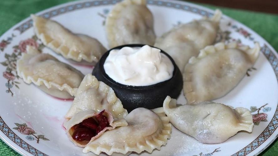 Рецепт заварные вареники с вишней