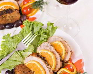 Свиное жаркое с апельсинами и хересом