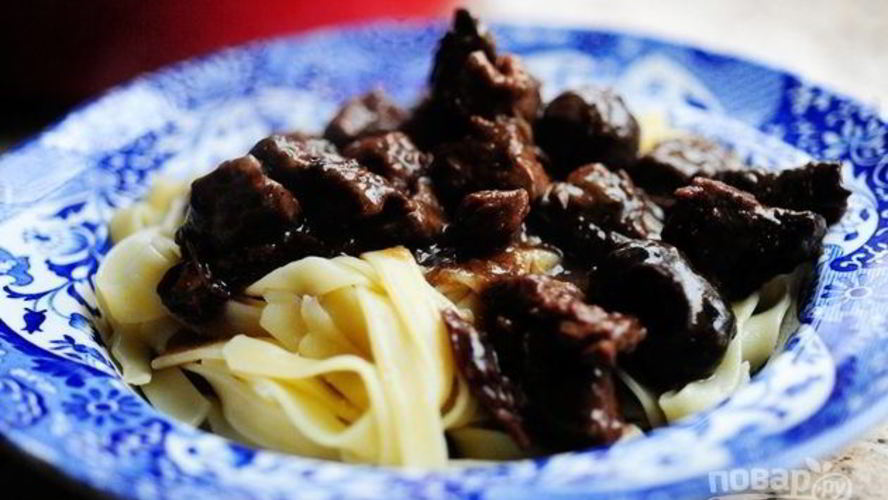 Рецепт жаркое из говядины с грибами