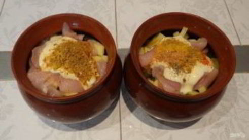 жаркое из курицы, картошки и грибов