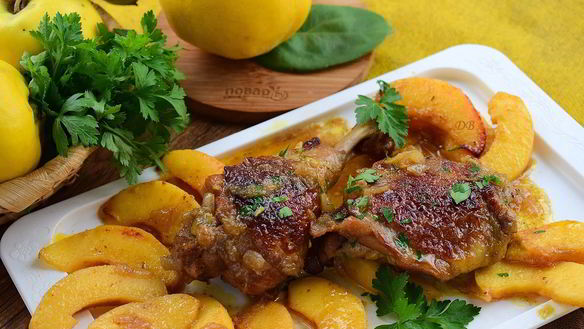 Рецепт Жаркое из курицы с айвой