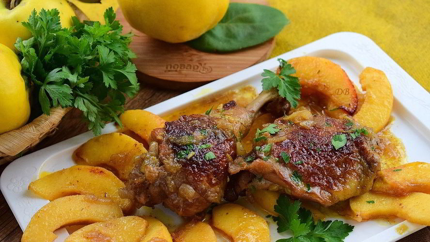 Рецепт жаркое из курицы с айвой