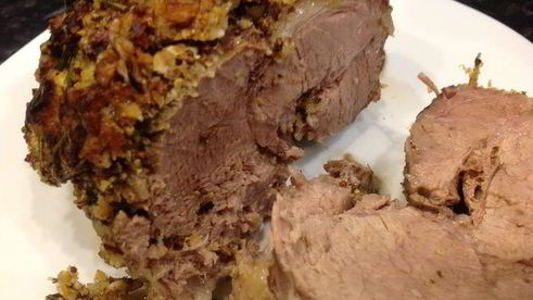 жаркое из свинины в орехово-горчичной панировке