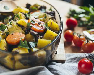 Жаркое с куриными сердечками